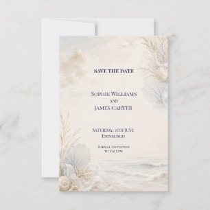 Coastal Beach Watercolor Save the Date