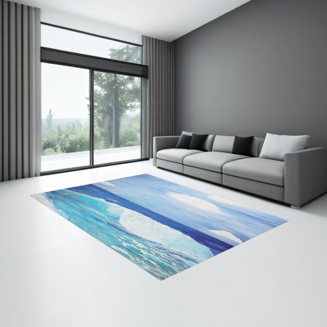 Coastal beach wave 8 x 10 area rug (Insitu (Indoor 3))