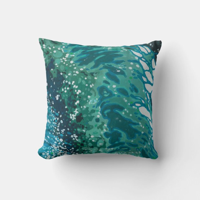 Coastal Beach Waves Decor Pillow by Juul (Front)