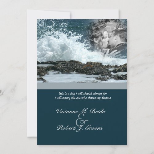 Coastal Beach Wedding Custom Invite