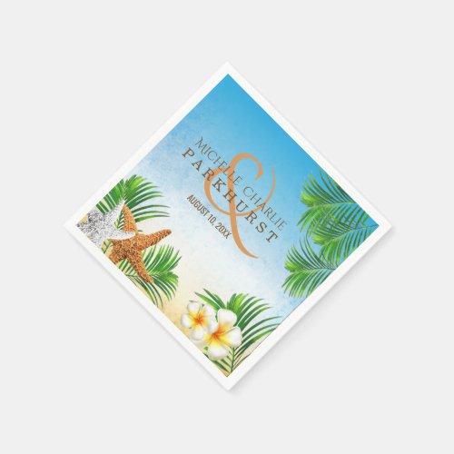 Coastal Beach Wedding Napkins