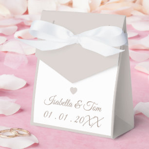 Coastal Beach Wedding Soft Neutral Personalized Favor Boxes