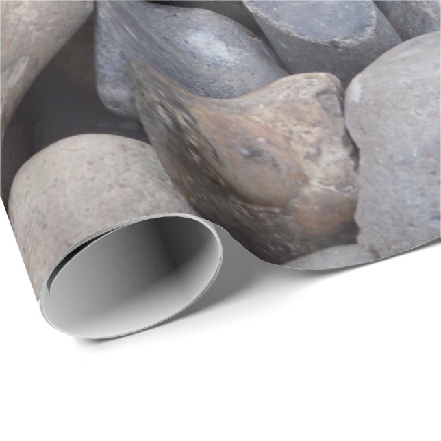 Coastal Beachcomber Beach Lover Pebbles Textured Wrapping Paper (Roll Corner)