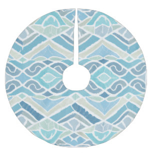 Coastal/beachy/nautical blue brushed polyester tree skirt
