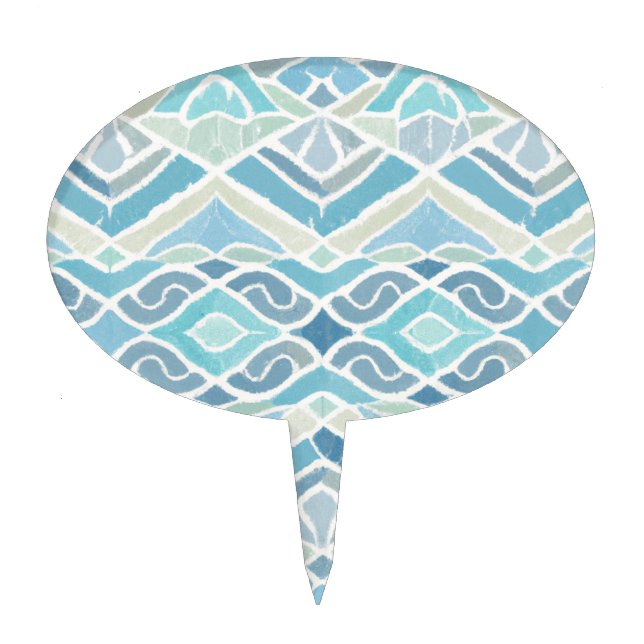 Coastal/beachy/nautical blue cake topper (Front)