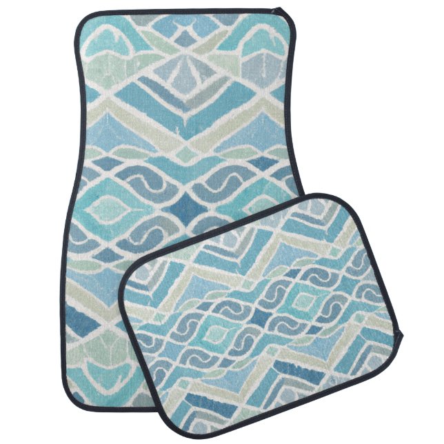 Coastal/beachy/nautical blue car floor mat (Set)