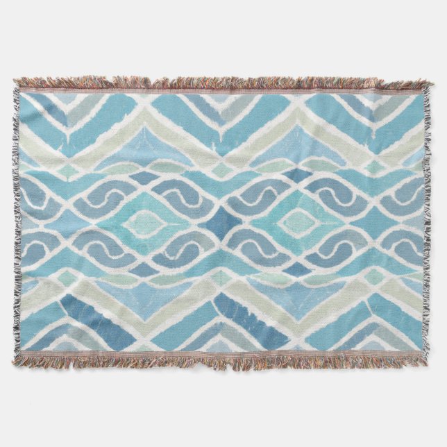 Coastal/beachy/nautical blue throw blanket (Front)