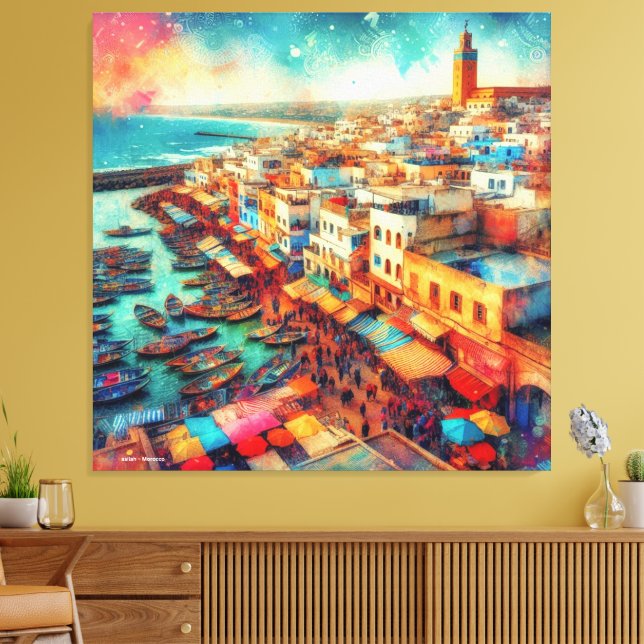 Coastal Beauty of Asilah– Morocco Canvas Print (Insitu(LivingRoom))