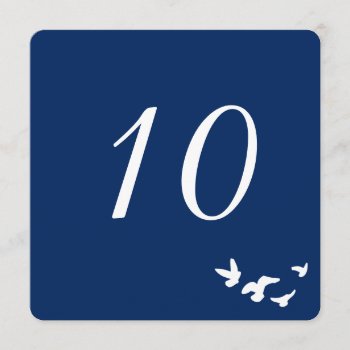 Coastal Birds Wedding | Table Number Card by clever_bits at Zazzle