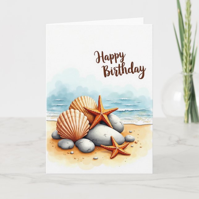 Coastal Birthday Scene Card (Front)