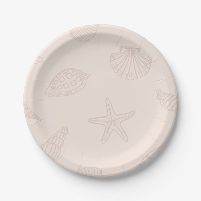 Coastal Bites Shell Pink Paper Plates (Front)
