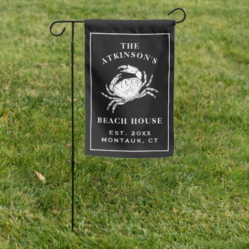 Garden And Outdoor Decor 13 Coastal Black And White Crab Nautical Beach House Garden Flag