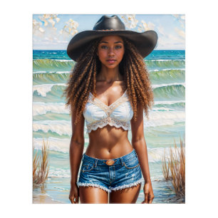 Coastal Black Girl Portrait Acrylic Print