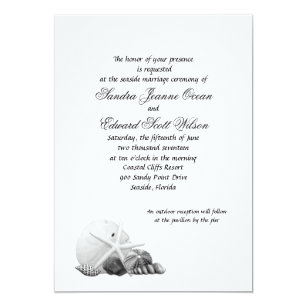 Black And White Beach Wedding Invitations 7