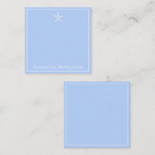 Coastal Blue and White Starfish Personalized Note Card