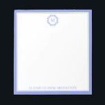 Coastal Blue and White Starfish Wreath Monogram Notepad<br><div class="desc">This beautiful coastal inspired notepad features a blue starfish wreath on white with a matching blue border and a monogram that you can personalize with your choice of initial and your choice of name or special text on the bottom.</div>