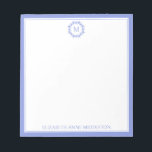 Coastal Blue and White Starfish Wreath Monogram Notepad<br><div class="desc">This beautiful coastal inspired notepad features a blue starfish wreath on white with a matching blue border and a monogram that you can personalize with your choice of initial and your choice of name or special text on the bottom.</div>