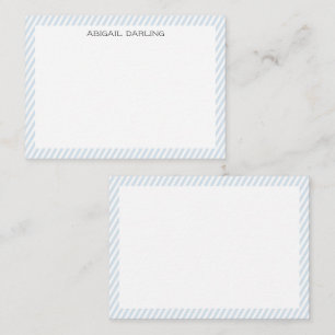 Coastal Blue and White Stripe Nautical Note Card