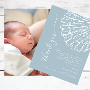 Coastal Blue Baby Shower Photo Thank You 