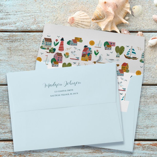 Coastal Blue Baby Shower Thank you Envelope (Coastal Blue Baby Shower Thank you Envelope)