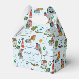 Coastal Blue Baby Shower Thank you Favor Boxes