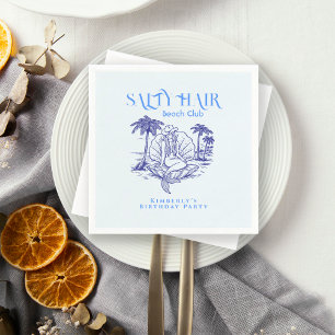Coastal Blue Birthday Party Mermaid Cowgirl  Napkins