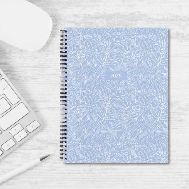 Coastal Blue Christmas Floral Personalized Notebook (Coastal Blue Christmas Floral Personalized Notebook)