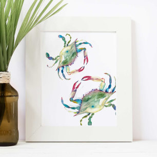 Coastal Blue Crab Beach House Decor