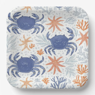 Coastal Blue Crab Boil Paper Plates