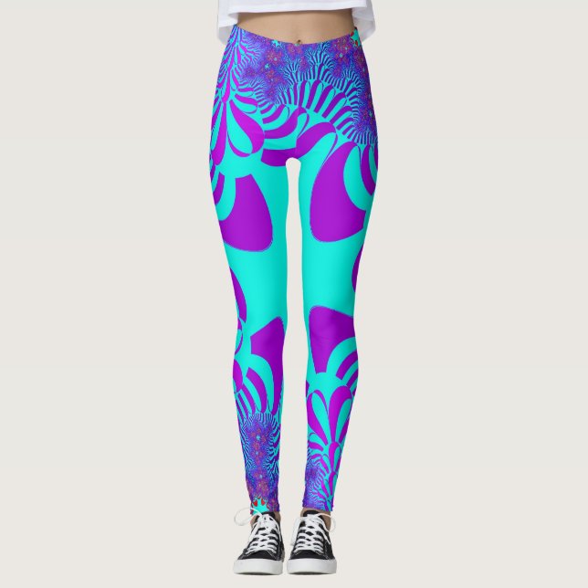 Coastal Blue Cross Leggings (Front)