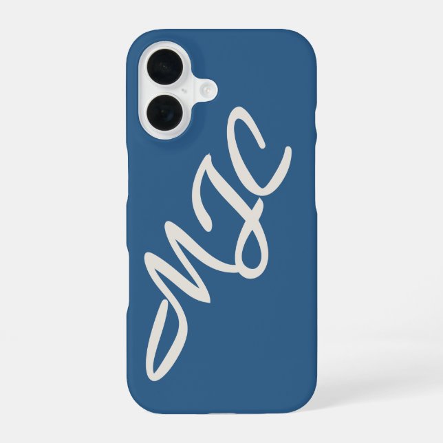 Coastal Blue Custom Monogram iPhone Case (Back)