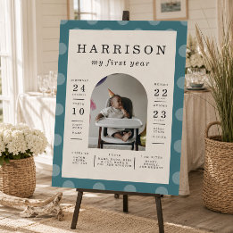 Coastal Blue First Year Milestone Sign