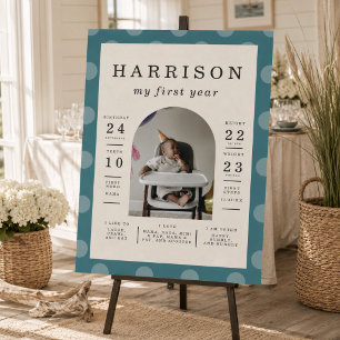 Coastal Blue First Year Milestone Sign