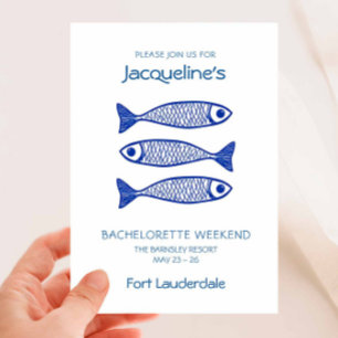 Coastal Blue Fish Bachelorette Invitation