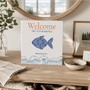 Coastal Blue Fish Guest Information 3 Ring Binder