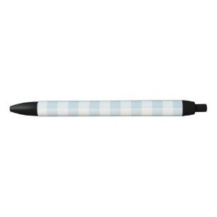 Coastal Blue Gingham Check Pattern Beach Pen