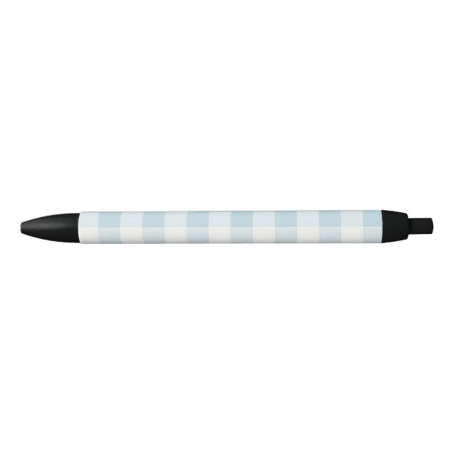Coastal Blue Gingham Check Pattern Beach Pen (Front)