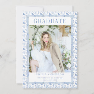 Coastal Blue Graduation Announcement Card Photo