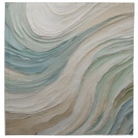 Coastal Blue Green Beige Abstract Waves