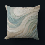 Coastal Blue Green Beige Abstract Waves Throw Pillow<br><div class="desc">This coastal-inspired home decor print features fluid abstract waves in calming shades of blue,  green,  and beige. The soft,  flowing design evokes the gentle movement of the ocean,  bringing a refreshing and airy touch to any space. Perfect for adding a modern coastal accent to your bedroom or living room.</div>