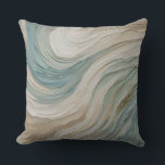 Coastal Blue Green Beige Abstract Waves Throw Pillow<br><div class="desc">This coastal-inspired home decor print features fluid abstract waves in calming shades of blue,  green,  and beige. The soft,  flowing design evokes the gentle movement of the ocean,  bringing a refreshing and airy touch to any space. Perfect for adding a modern coastal accent to your bedroom or living room.</div>