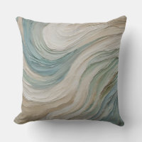 Coastal Blue Green Beige Abstract Waves