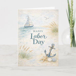 Coastal Blue Happy Labor Day Card