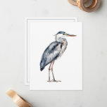 Coastal Blue Heron Bird Personalized Note Card