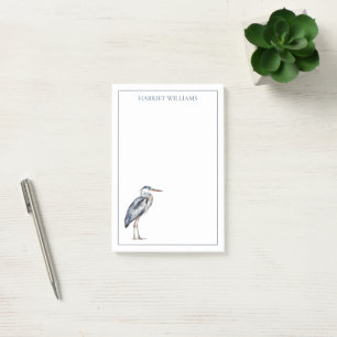 Coastal Blue Heron Bird Personalized Post-it Notes