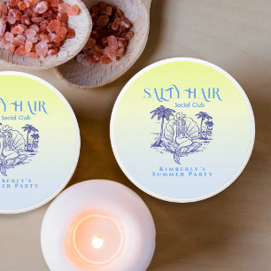 Coastal Blue Mermaid Cowgirl Summer Birthday Party Mini Candle Favors