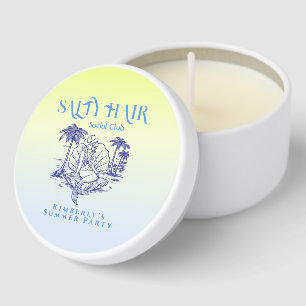 Coastal Blue Mermaid Cowgirl Summer Party Mini Candle Favors
