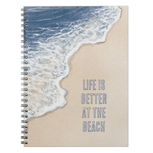 Coastal Blue Ocean Beach Sand Notebook