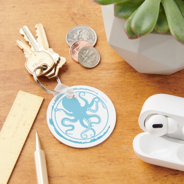 Coastal Blue Octopus 2 Keychain (Desk)