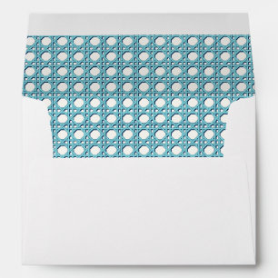 Coastal Blue Rattan Cane Wedding Envelope